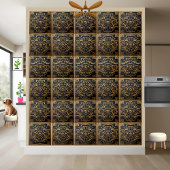 Carreau Élégant Noir massif Or grec Décoratif