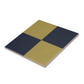 Carreau Elégant or et bleu marine À damiers Motif (Côté)