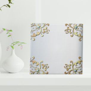 Carreau Elégant Ornat Or Ornate Baroque Filigree Bordure