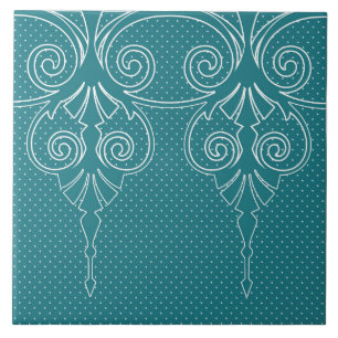 Carreau Élégant, ornemental, pois, lignes, volutes
