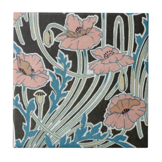 Carreau élégant pavot islandais design art nouveau