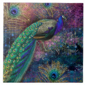 Carreau Elégant Peacock n Plumes Parties scintillant or Vi (Devant)