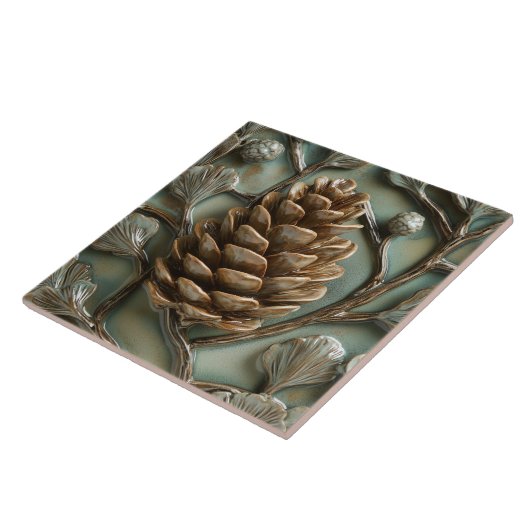 Carreau Elégant Pinecone d'or Secours Faux (Côté)