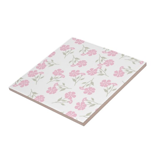 Carreau Elegant Pink Floral Pattern Ceramic Tile for Home (Côté)