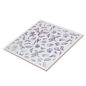 Carreau Elegant Purple Rose Petal Pattern Ceramic Tile -  (Côté)