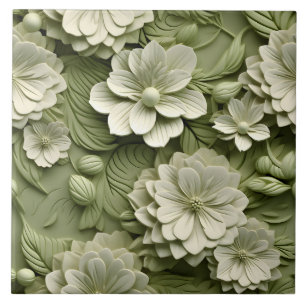 Carreau Élégant relief floral 3D incorporé