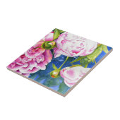 Carreau Elégant rose blanc classique aquarelle floral (Côté)