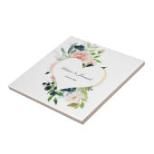 Carreau Elégant Rose bleu bleu bleu bleu floral Mariage co (Côté)