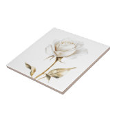 Carreau Élégant rose d'ivoire blanc faux or (Côté)