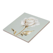 Carreau Élégant rose d'ivoire blanc faux or (Côté)