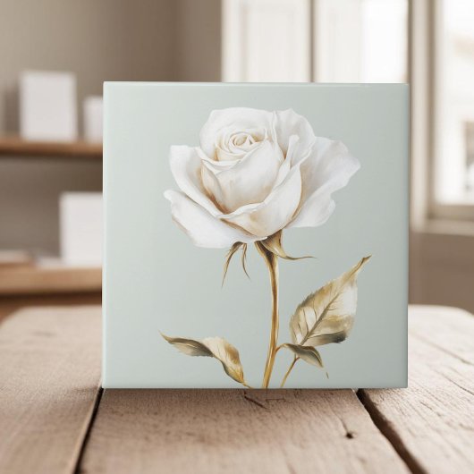 Carreau Élégant rose d'ivoire blanc faux or