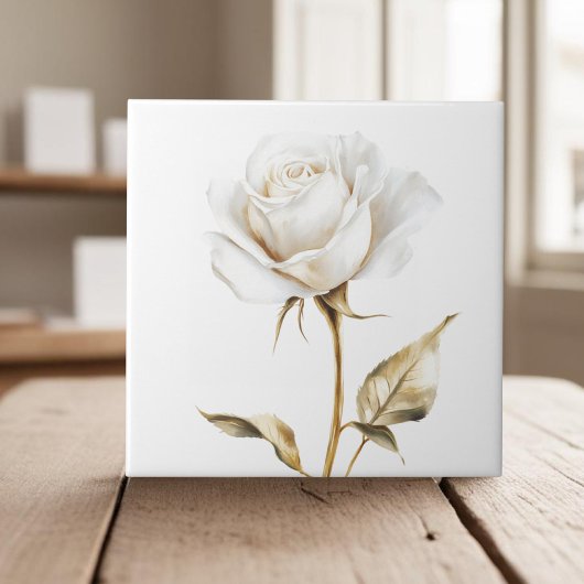 Carreau Élégant rose d'ivoire blanc faux or