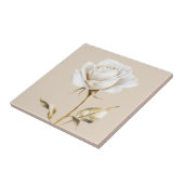 Carreau Élégant rose d'ivoire blanc faux or (Côté)