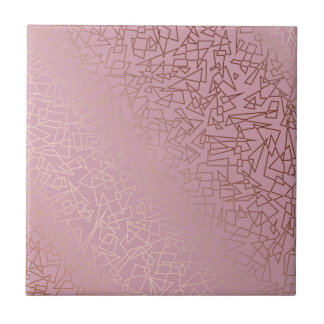 Carreau Elégant rose élégant or géométrique motif rose