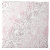 Carreau Elégant Rose Gold Flowers Floral Botanical Design (Devant)