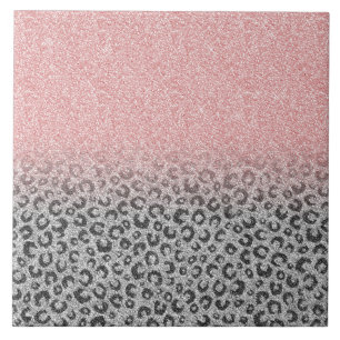 Carreau Élégant Rose Gold & Silver Parties scintillant E