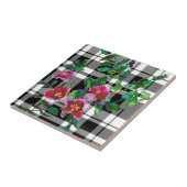 Carreau Elégant rose magenta aquarelle Rose plaid (Côté)