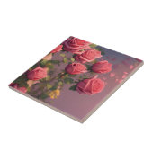 Carreau Élégant rose Roses Floral Décoratif (Côté)