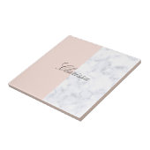 Carreau Élégant rougissent le bloc de marbre rose et blanc (Côté)