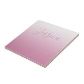 Carreau Élégant script et rose modifiable (n'importe quell (Côté)
