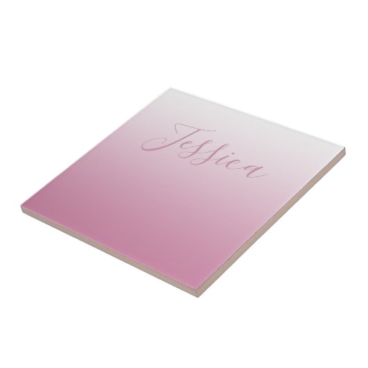 Carreau Élégant script et rose modifiable (n'importe quell (Côté)