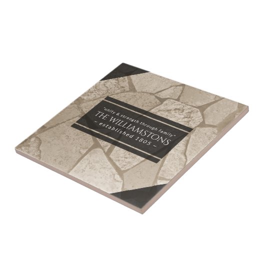 Carreau Elégant Sepia Toned Cracked Stones (Côté)