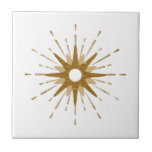 Carreau Élégant Starburst Or<br><div class="desc">Carrelage élégant avec une starburst or rétro servant de point central, complété par des éléments de conception de starburst moderne. Un design simple et propre; une conception d'une collection de coordination. Créez votre propre conception personnalisée à l'aide des champs fournis, ou utilisez le bouton "message" pour contacter le concepteur pour...</div>