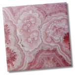 Carreau Élégant Style Moderne Rose<br><div class="desc">Une version similaire est également disponible ! Un imprimé rhodochrosite rose captivant qui apporte à la vie la délicate beauté de ce minéral époustouflant. Avec une perspective plus rapprochée, cela met en valeur les détails complexes et les motifs fascinants de la pierre rhodochrosite. Ses teintes roses douces et roses créent...</div>