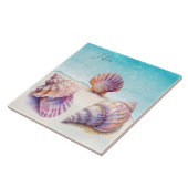 Carreau Elégant Tropical Beach Seashells Pearls Nautique (Côté)