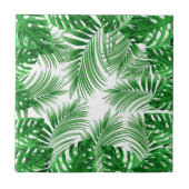 Carreau elegant Tropical green palm leaf pattern (Devant)