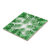 Carreau elegant Tropical green palm leaf pattern (Côté)