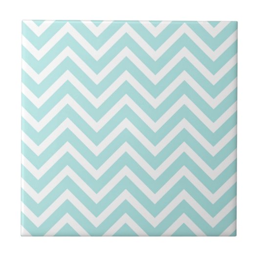 Carreau Élégant Turquoise Blue Chevron Motif (Devant)