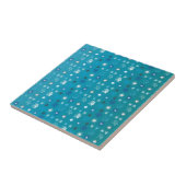 Carreau Elégant turquoise et blanc, étoiles et flocons de (Côté)