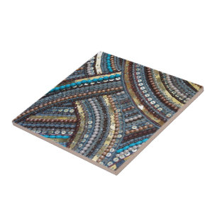 Carreau Elégant turquoise paillée
