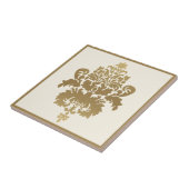 Carreau Élégant Vintage blanc  or Damask (Côté)