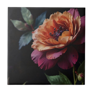 Carreau Elégant vintage peachy rouge floral moody boho