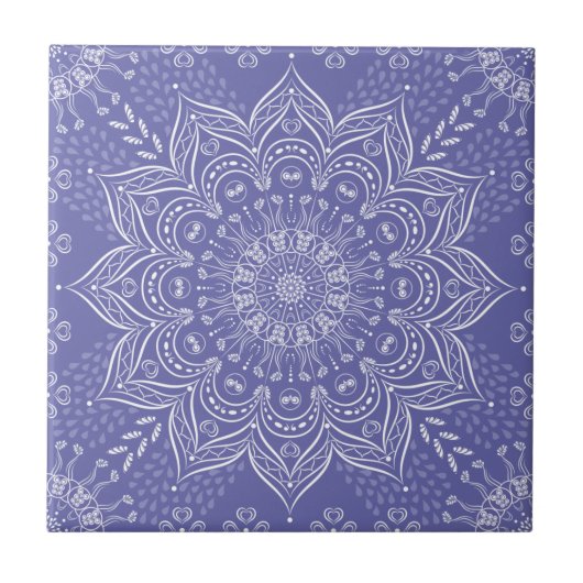Carreau Elégant Violet violet Boho Mandala (Devant)