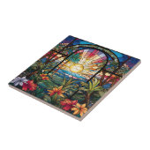 Carreau élégant vitrail de jardin (Côté)