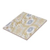 Carreau Elegant White and Gold Abstract Swirl Pattern (Côté)