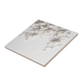 Carreau Elegant White Faux Relief Roses (Côté)