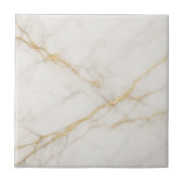 Carreau Elegant White Marble with Gold Veins Ceramic Tile (Devant)