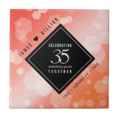 Carreau Elégante 35ème anniversaire de Mariage de corail (Devant)