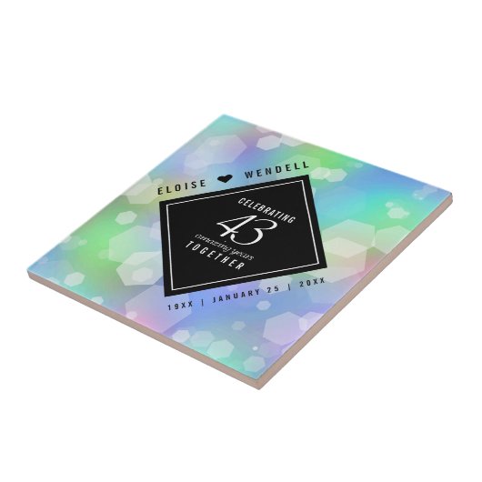 Carreau Élégante 43ème anniversaire du Mariage Opal (Côté)