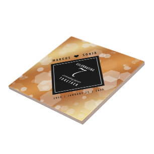 Carreau Élégante 7ème anniversaire du Mariage de cuivre