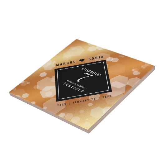 Carreau Élégante 7ème anniversaire du Mariage de cuivre (Côté)