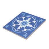 Carreau Elégante Accent Fleur Bleu Azulejo (Côté)