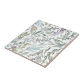 Carreau Elégante aquarelle Bleue Vert Botanique (Côté)