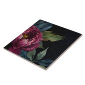 Carreau Elégante aquarelle florale rose foncé (Côté)