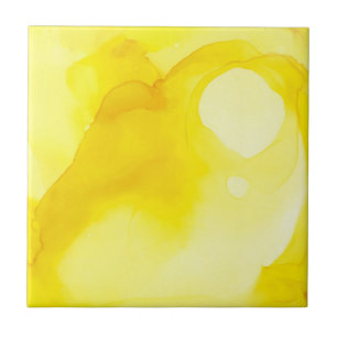 Carreau Elégante couleur Abstraite jaune et blanche moder