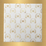 Carreau Elégante couronne de laurier d'abeilles blanches<br><div class="desc">Tuiles blanches avec des abeilles en or dans la couronne de laurier.</div>